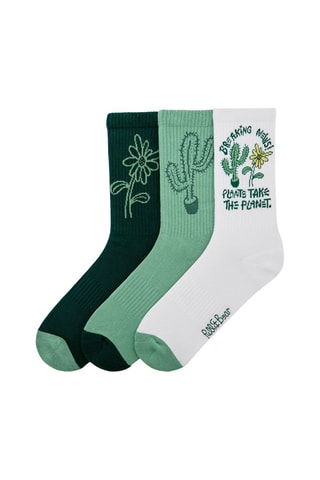 3 Paar Sokken - Groen en wit