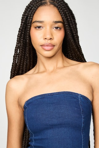 Strapless Spijkerjurk - Indigoblauw