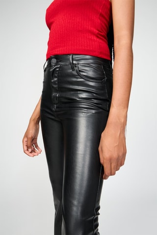 Broek Skinny Flare Hoge Taille - Zwart