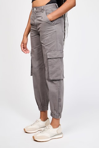 7/8 Broek met Hoge Taille - Grijs