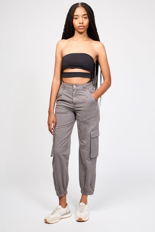 7/8 Broek met Hoge Taille - Grijs