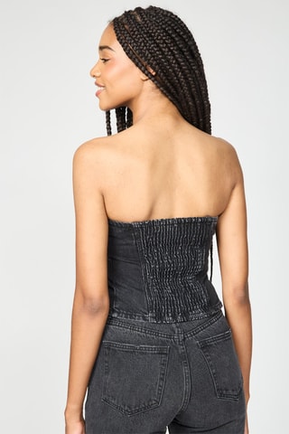 Strapless spijkertop - Zwart