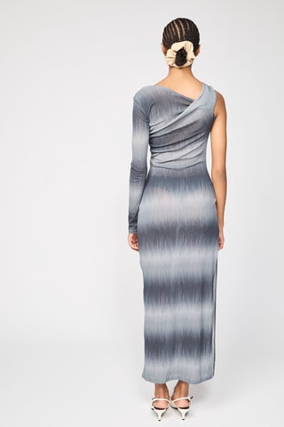 Lange jurk met dip and dye - Grijs en Wit