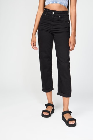 7/8 Broek Paperbag - Zwart