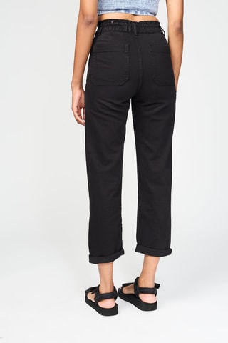 7/8 Broek Paperbag - Zwart
