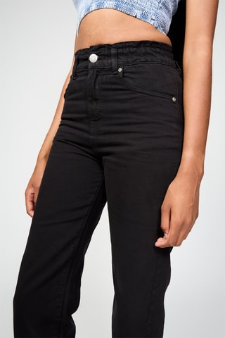 7/8 Broek Paperbag - Zwart