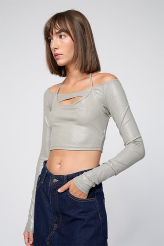 Crop top - Zilverkleurig