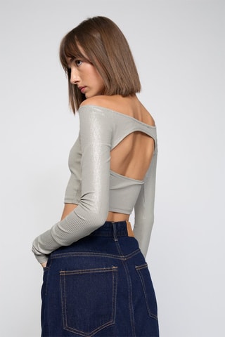 Crop top - Zilverkleurig