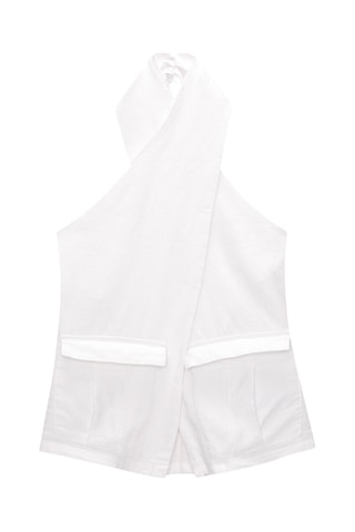 Linnen Crop Top - Wit