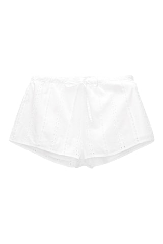Short met Engelse borduursels - Wit