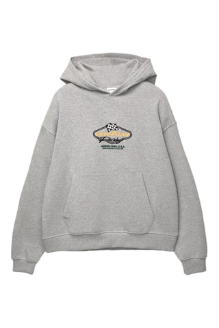 Sweater met Capuchon - Gemêleerd Lichtgrijs
