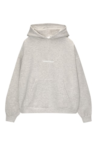 Sweater met Capuchon - Gemêleerd Lichtgrijs