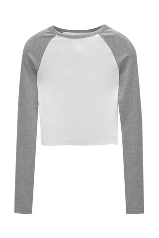 T-shirt - Wit en Gemêleerd Donkergrijs
