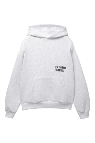Sweater met Capuchon - Gemêleerd Lichtgrijs