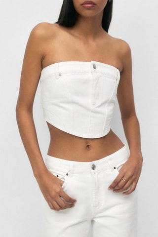 Bustier crop top - Wit