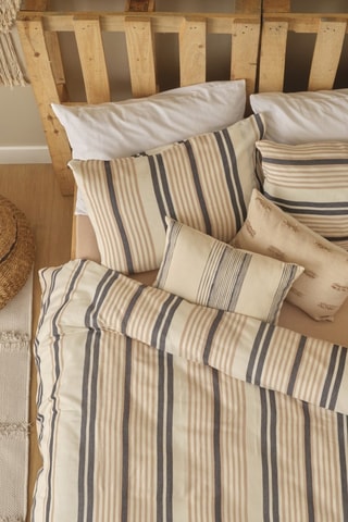 Parure de couette en coton - 57 fils/cm² - Beige
