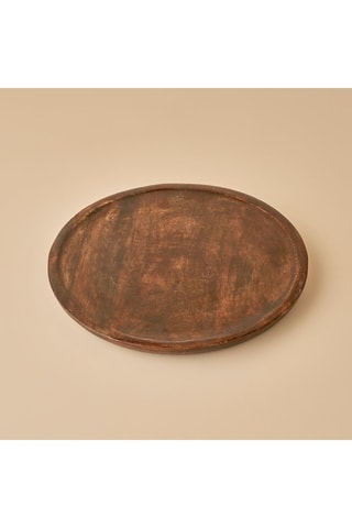 Plato decorativo de madera de mango - Marrón - 25 x 25 x 1,5 cm