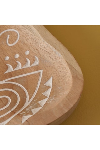 Plato decorativo de madera de mango - Natural - 30 x 3,5 x 20 cm