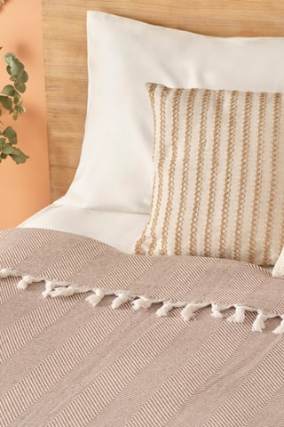Couvre-lit en coton - 57 fils/cm² - Marron