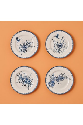 4 platos llanos de porcelana - 19 cm