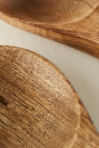 Cubiertos para ensalada de madera de mango - 28 x 7 cm