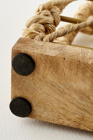 Servilletero de madera de mango Sierra - 17 x 4,5 x 16 cm - Natural