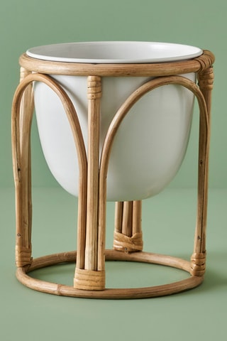 Soporte de bambú para planta Glim - 22 x 22 x 25 cm - Beige