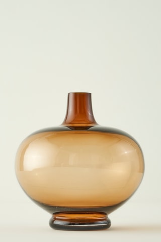 Jarrón - 23 x 23 x 23 cm - Marrón