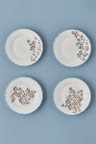 4 platos de postre de porcelana - 20 cm