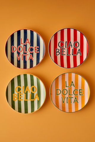 4 platos de postre de porcelana - 21 cm