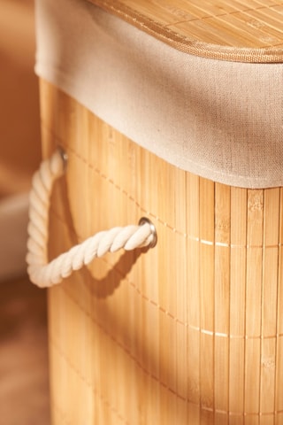 Cesta para ropa de bambú - 40 x 30 x 61 cm - Natural