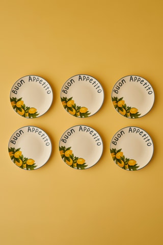 6 platos de postre de porcelana - 19 cm