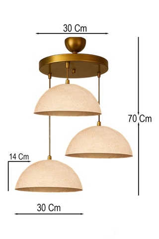 Lámpara de techo - Dorado - 3 x 40 W