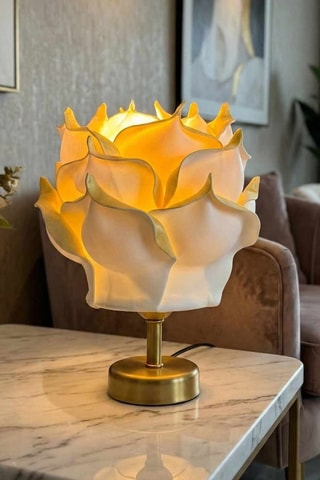 Lámpara de sobremesa - Blanco y dorado - 5 W