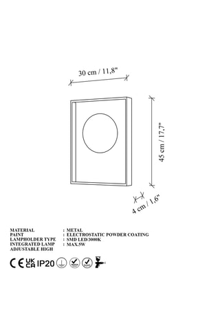 Aplique mural LED Harli - Rojo - 5 W