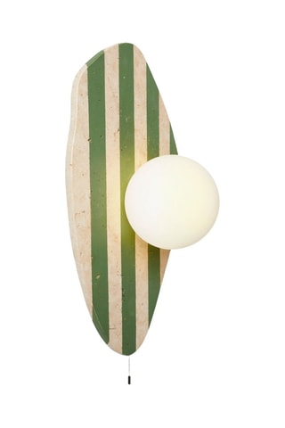 Aplique mural de travertino - Beige y verde - 10 W