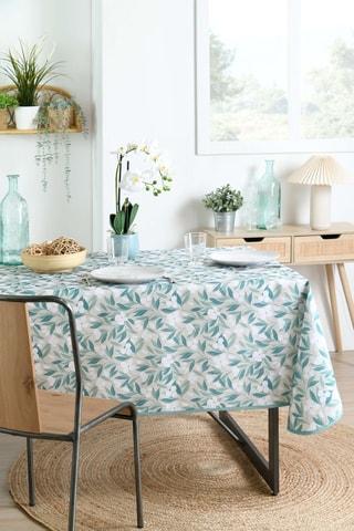 Nappe rectangulaire en fibres de bambou Darla - Turquoise
