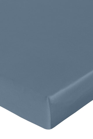 Drap-housse en satin de coton - Bleu cobalt