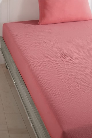 Drap-housse en gaze de coton - Saumon