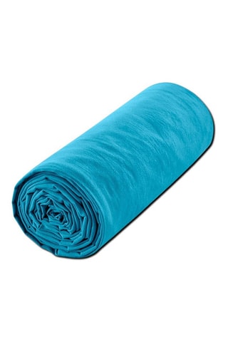 Drap-housse en coton 57 fils/cm²  - Cyan