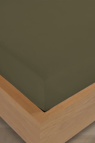 Drap-housse flanelle de coton 160 gr/m² - Kaki