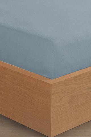 Drap-housse en flanelle de coton 160 gr/m² - Bleu