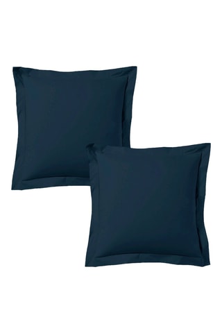 2 taies d'oreiller en satin de coton 82 fils/cm² - Bleu