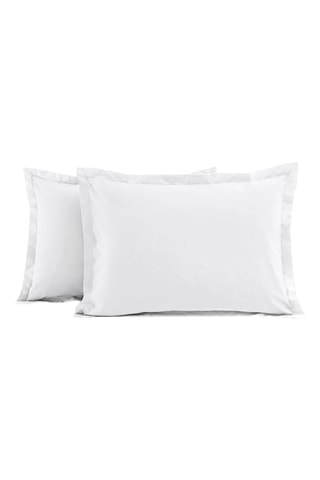 4 taies d'oreiller en coton 57 fils/m² - Blanc