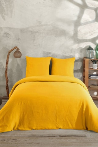 Parure de couette en gaze de coton Mima - Jaune