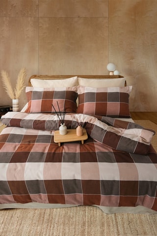 Parure de couette en flanelle de coton 160 gr/m² - Marron