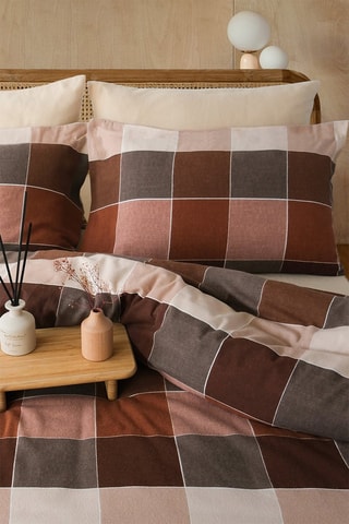 Parure de couette en flanelle de coton 160 gr/m² - Marron
