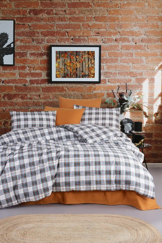 Parure de couette en flanelle de coton 160 gr/m² - Vert