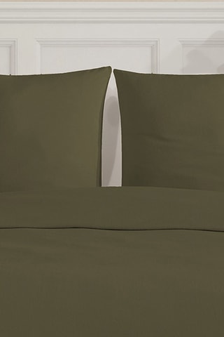 Parure de couette en flanelle de coton 160 gr/m² - Kaki