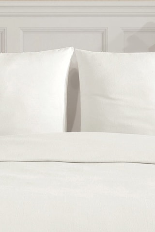 Parure de couette en flanelle de coton 160 gr/m² - Blanc